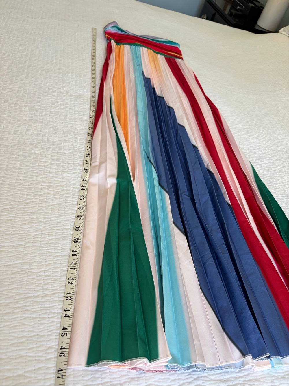 Strapless Multicolor Pleated Maxi Dress - Picture 9 of 9